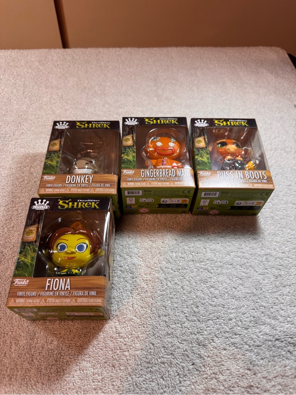Set of Four Funko Mini Figures from Dreamworks Shrek